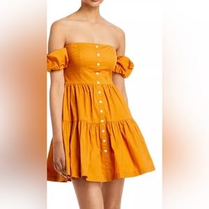 Staud Elio Mini Dress (Honey)